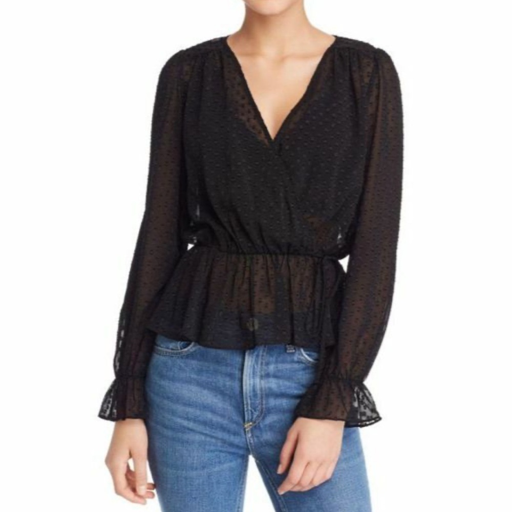 Aqua Faux-Wrap Top